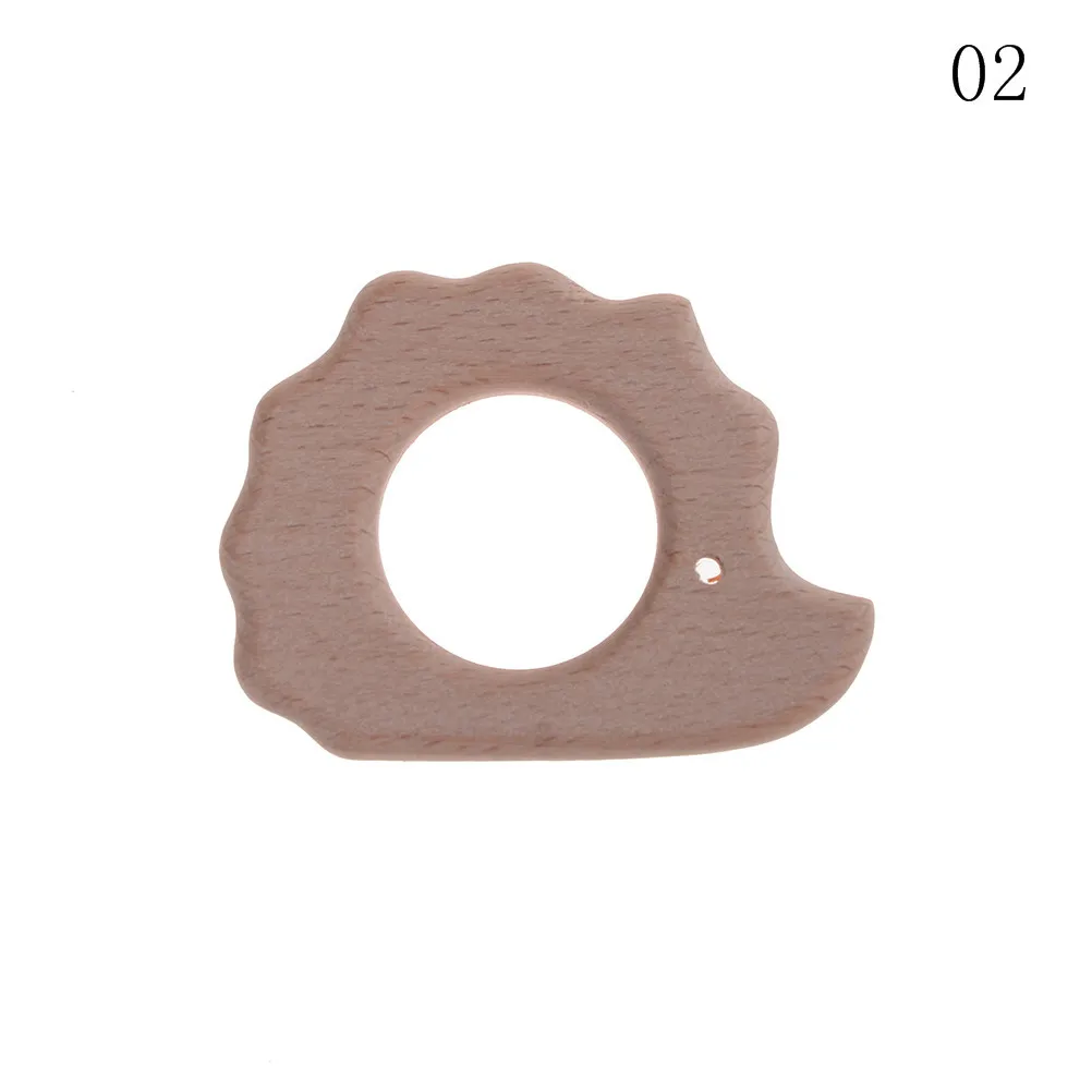 

1Pc DIY Baby Gym Wooden Teething Toy Wood Necklace Pendant Food Grade Wooden Teether Toys