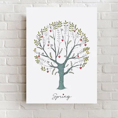 Постер с большим деревом в скандинавском стиле красочный воздушный шар