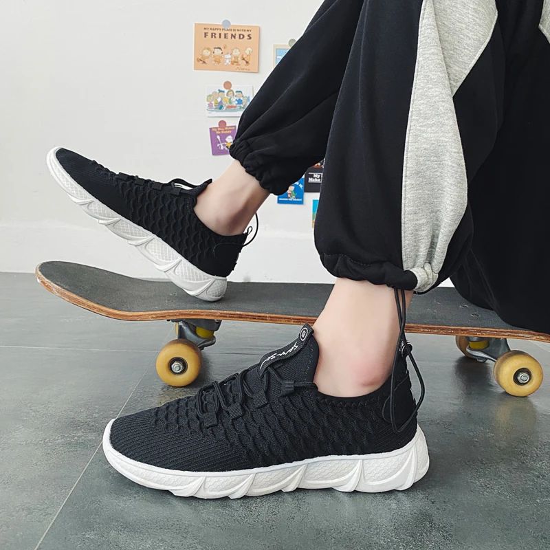 

2020 Fashionable Running Shoes Flying Woven Shoes Men's Shoes Mesh Shoes Sports Shoes Tide Shoes Summer Cloth Shoes Single Shoes