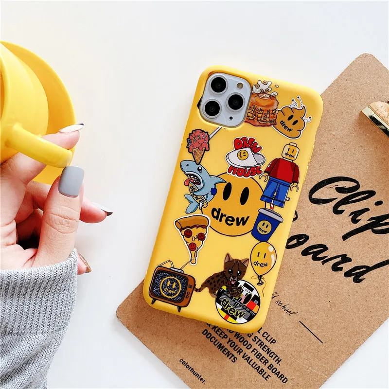 Justin Bieber Drew House Soft Silicone Case for iphone 6S 7 8 Plus X XR 11 Pro MAX 11Pro Luxury Brand Smiley Face Phone Cover | Мобильные