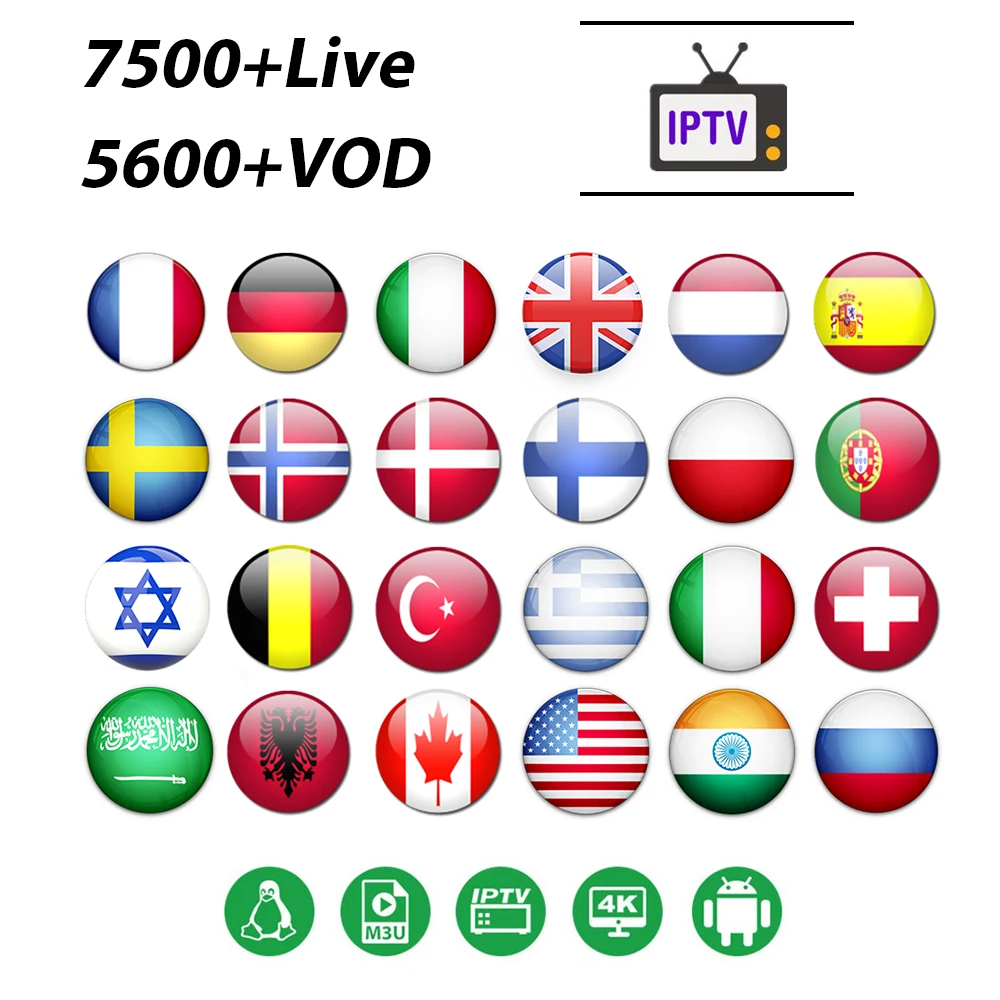 Испания Европа IP tv посылка голландская Германия турецкий Польша Чешский Бразилия ТВ Вьетнам корейский Таиланд Бангладеш Live tv VOD 7000+ Liv