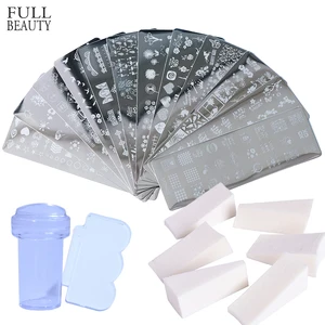 Набор пластин для стемпинга ногтей, цветочные кружева, трафареты для рисования, маникюра, декора CHSTZH01-12-2