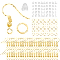 100220300pcs earrings set earring hooks open jump rings ear plug connects for diy jewelry making findings supplies accessories