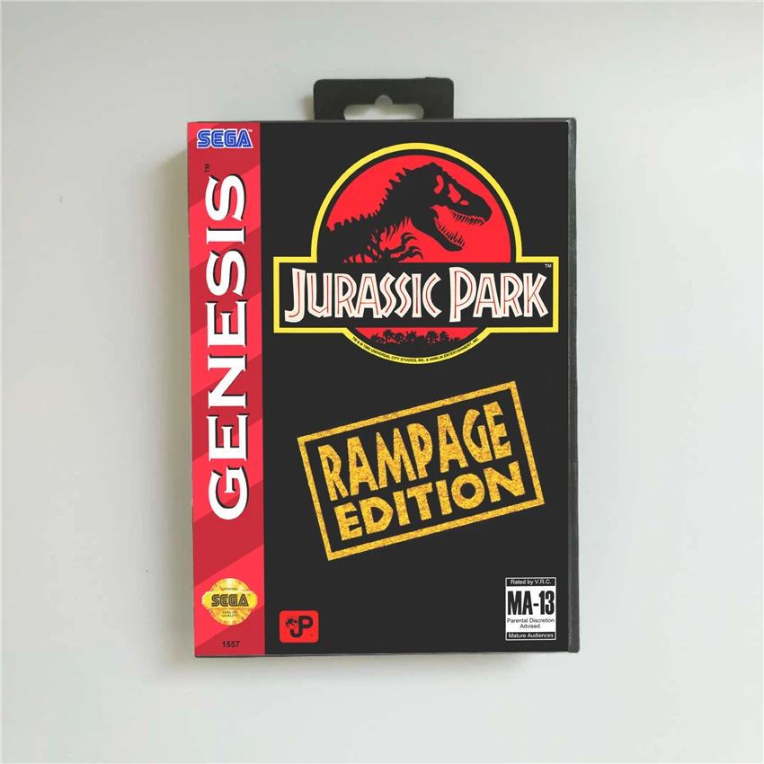

Jurassic Park Rampage Edition - USA Cover With Retail Box 16 Bit MD Game Card for Sega Megadrive Genesis Video Game Console