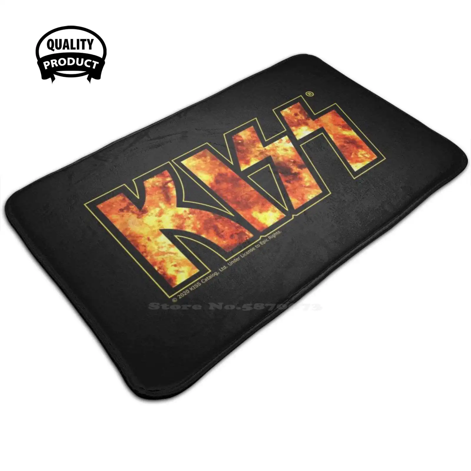 Коврик для ног с логотипом Kiss Band Fire домашний коврик поцелуй художественный