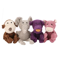 2020 new elephant monkey cute pet dog cat plush squeak dog toy fun wool durability chew molar toy suitable for all pets
