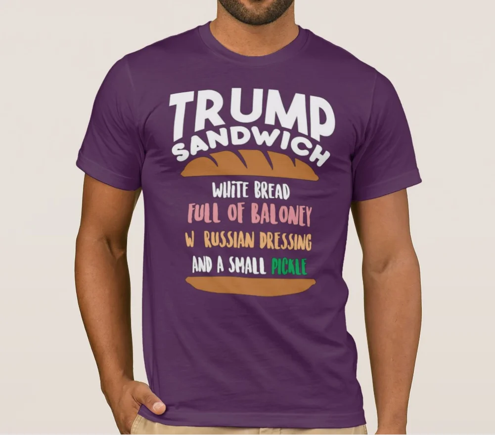 Мужская футболка с изображением белого хлеба Трампа|Мужские футболки| |