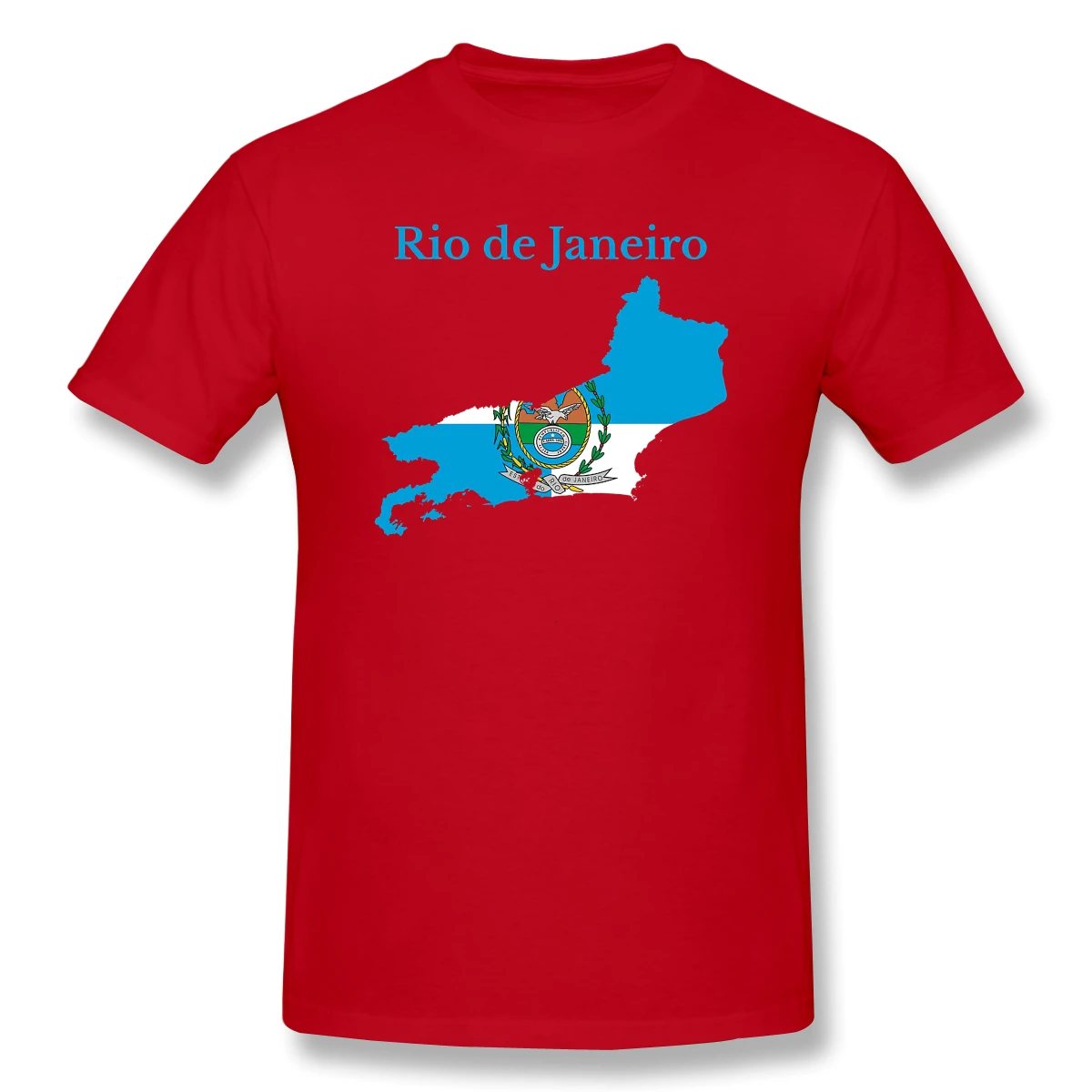 

Rio De Janeiro State Map Flag Brazil Cool Men's Basic Short Sleeve T-Shirt R282 Tops Tees European Size