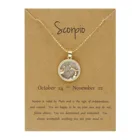 Новинка 2021, очаровательные ювелирные изделия Овен, Водолей, подвеска с 12 созвездиями, золотое ожерелье, цепочка со знаками Зодиака, ожерелье с искусственными камнями