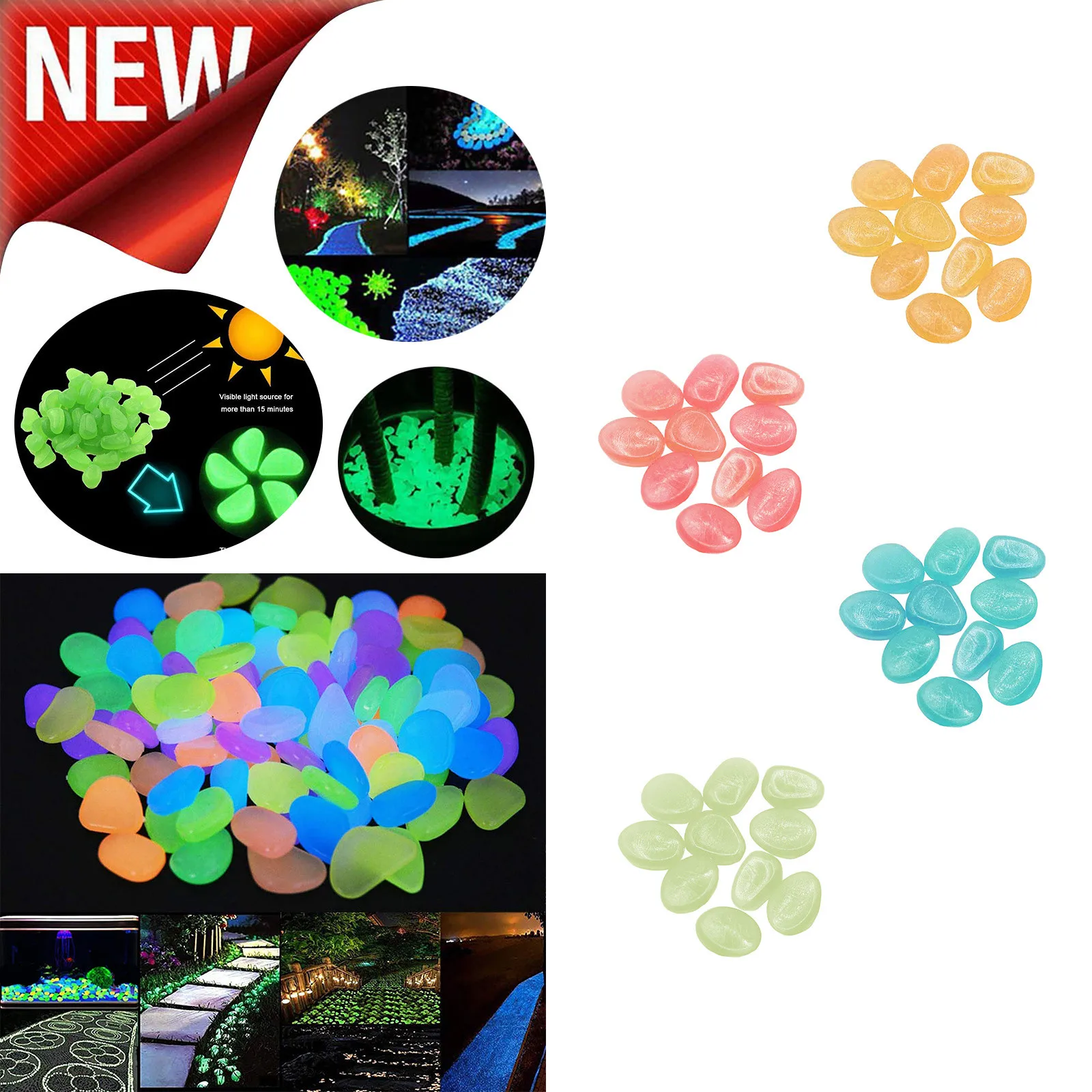 

Luminous Stones Glow In The Dark Garden Pebbles Glow Stones Rocks For Walkways Garden Path Patio Lawn Garden Yard Decor L3
