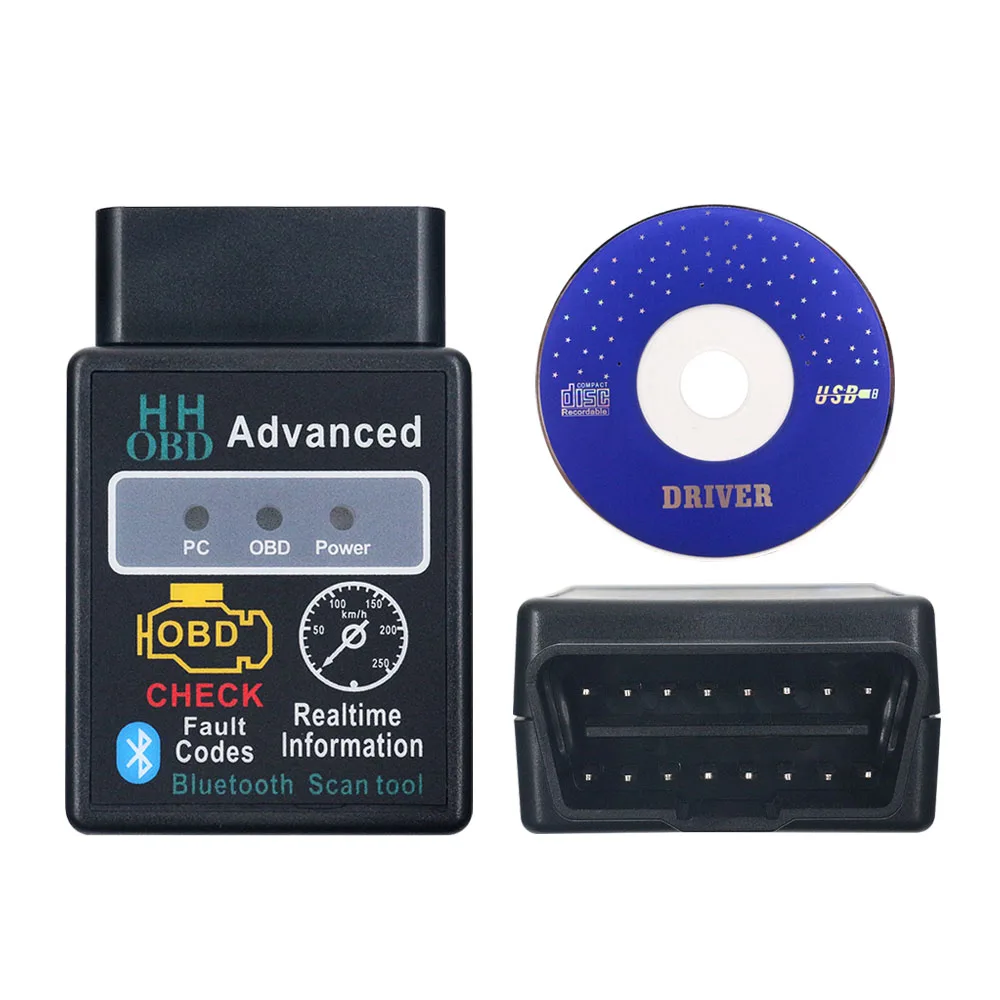 Расширенный диагностический сканер HH OBD ELM327 V1.5 Интерфейс ELM 327 мини Bluetooth Android Windows
