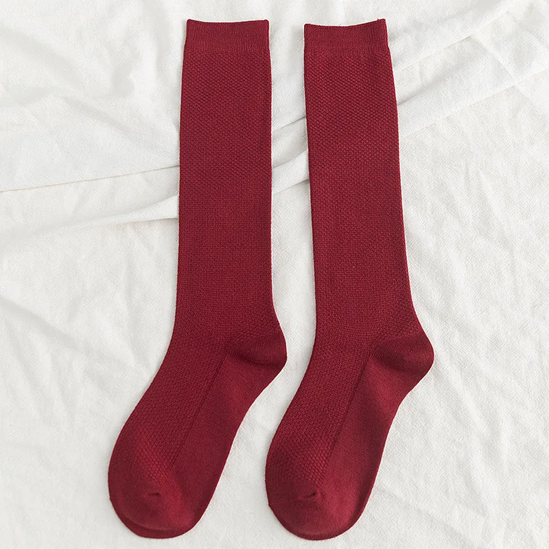 Wine Red Jeseca кашемировые женские чулки осень зима толстые теплые чулки японские Kawaii девушки милые ноги Sox школьные студенческие чулки - Цвет: Wine Red
