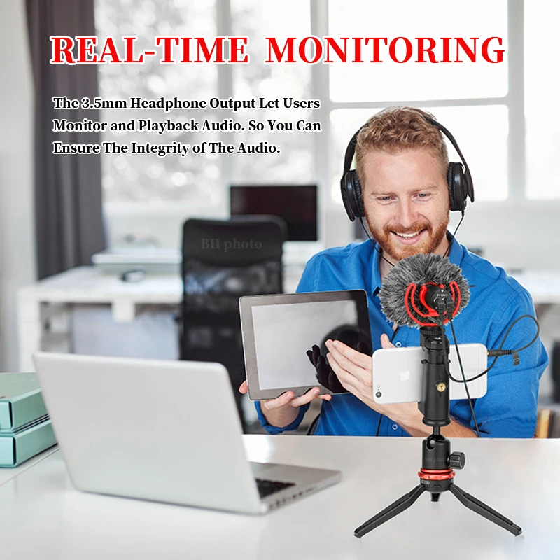 Конденсаторный микрофон Boya беспроводной для видеосъемки супер-кардиоидный