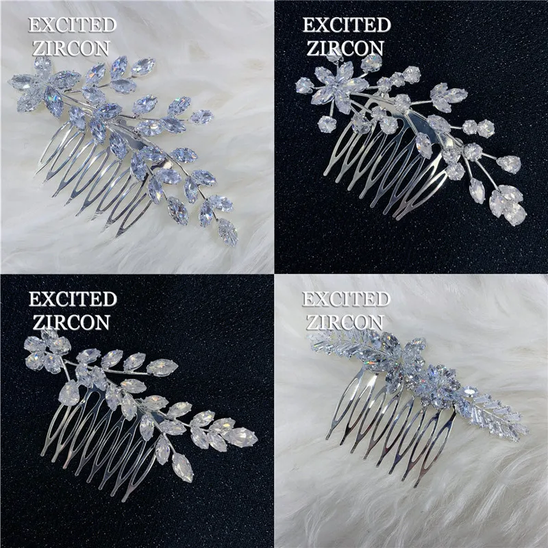 

Fashion new design hot sale zirconium stone hair comb woman luxury bling exquisite jewelry accessories bridal wedding hair comb