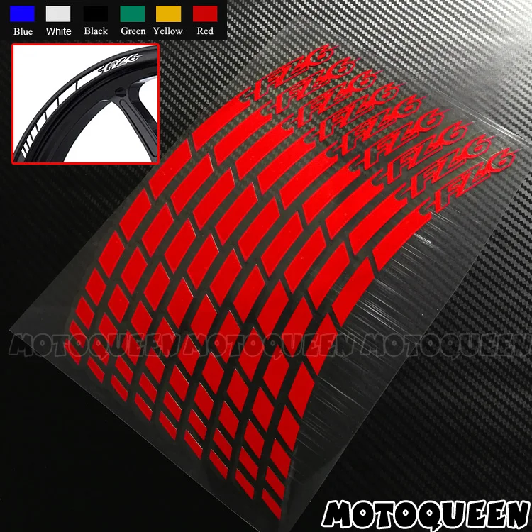 16X Motorcycle Front Rear Wheel Rims Tire Decorative Decals Reflective Stripe Stickers Waterproof For YAMAHA FZ6