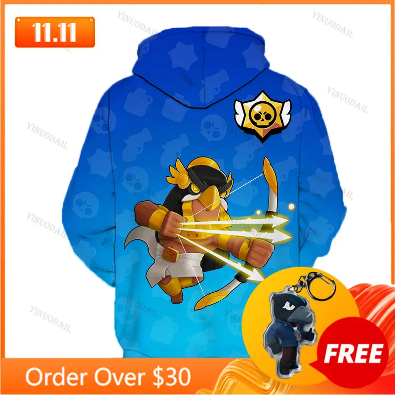 

BO MAX Cartoon Tops Teen Clothes POCO Shelly 8 To 19 Years Kids Sweatshirt Shooter Game Leon 3D Printed Hoodie Boys Girls