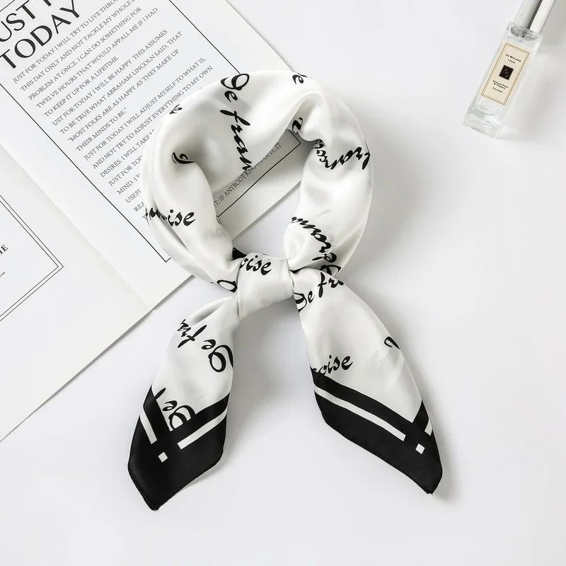 

Spring New Imitate Silk Scarf Fashion Sweet CHIFFON SILK SCARF Letter Printing Professional Scarf