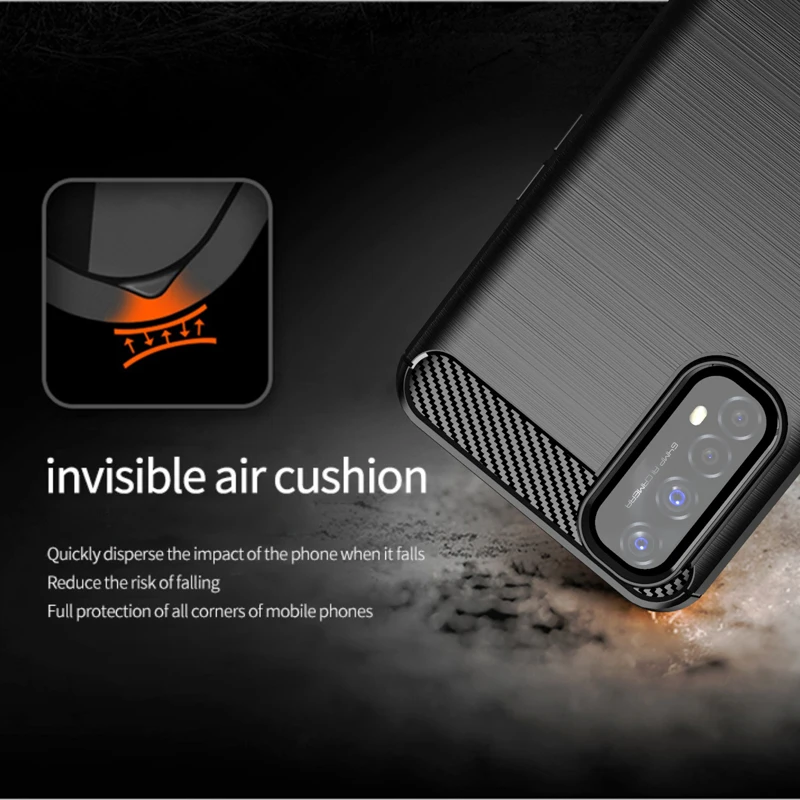 for realme narzo 30 case fiber carbon shockproof armor silicone bumper cover for realme narzo 30 case for realme narzo 30 4g free global shipping
