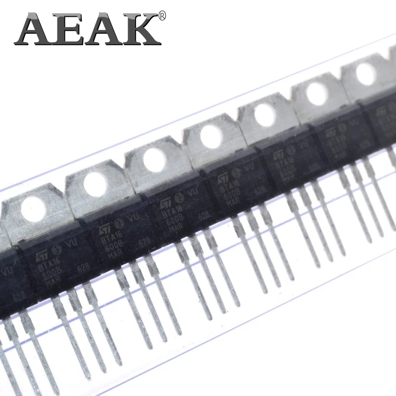 100 шт AEAK BTA16-600B BTA16-600 BTA16 Triacs 16 ампер 600 вольт TO-220 новые оригинальные стандартные триаксы