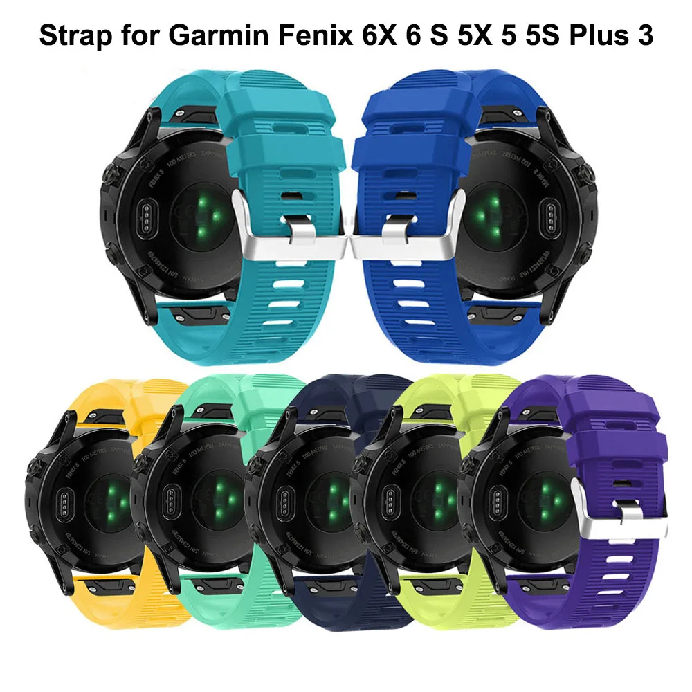 Ремешок для часов из силикона 26 мм Garmin Fenix 6X 6 6S Pro 5X 5 5S Plus 3 3HR легко помещается