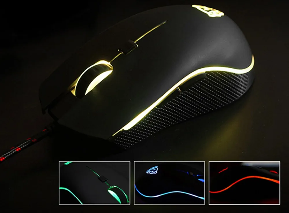 Motospeed V40 профессиональная игровая Мышь USB Проводная оптическая геймера 3500 Точек