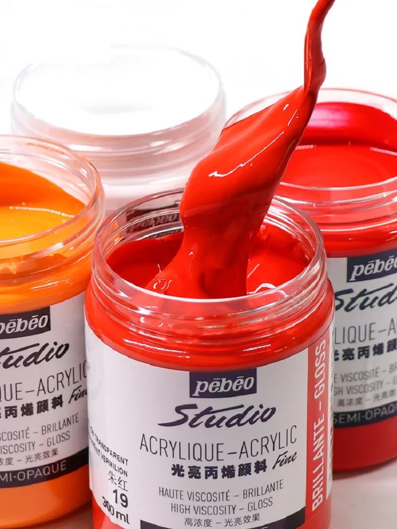 

Pebeo Acrylic Paint 300ML Bright Fluid Painting DIY Hand-Painted Waterproof Wall Textile Sneakers Painted Graffiti Acryl Pigment