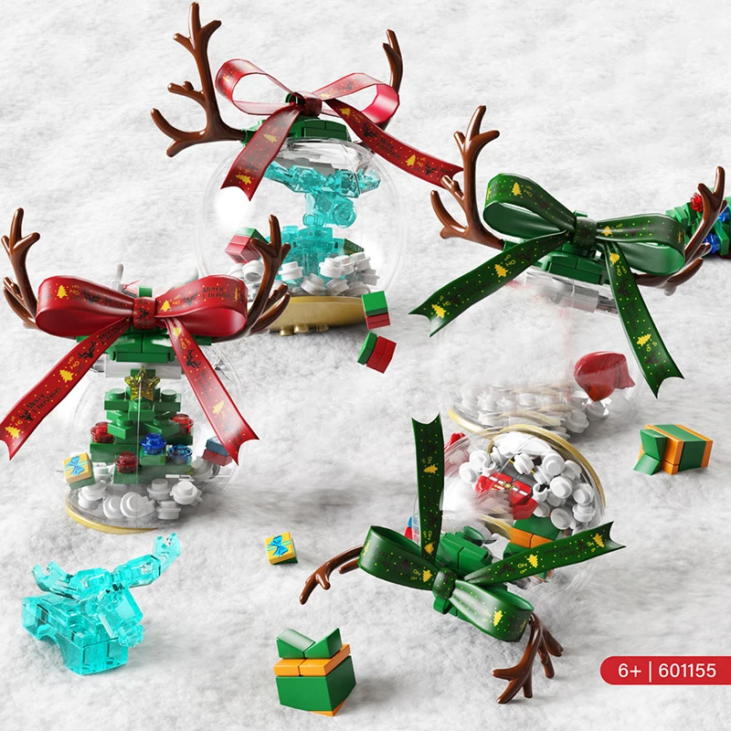

Christmas Building Blocks Toy Crystal Ball Elk Model Girl Wonderful Christmas Gift Children's Puzzle Baby Friends Holiday Gift