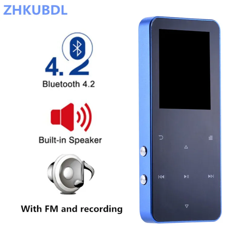 Mp3-плеер ZHKUBDL, плеер с Bluetooth, громкоговоритель, Mp3, сенсорный экран, Hi-Fi, радио для видеоигр, Fm, новая версия