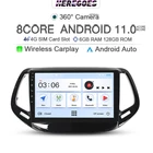 Автомобильный мультимедийный плеер 2 din, 4G LTE, Carplay, DSP, Android 11,0, GPS, Wi-Fi, 6G, 2016 ГБ, 2 МП, 2017, 2018, 2019, для Jeep Compass