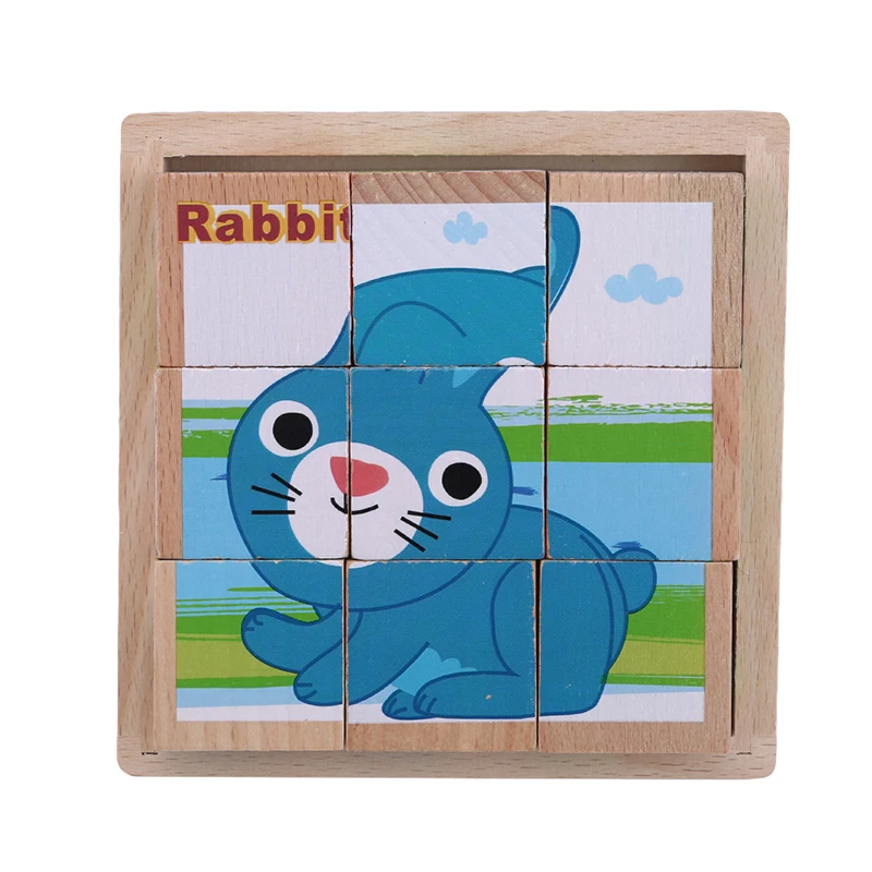 

Интеллектуальная Детская игрушка Деревянный 3D пазл головоломки для детей Мультяшные фрукты/трафик головоломки обучающие игрушки