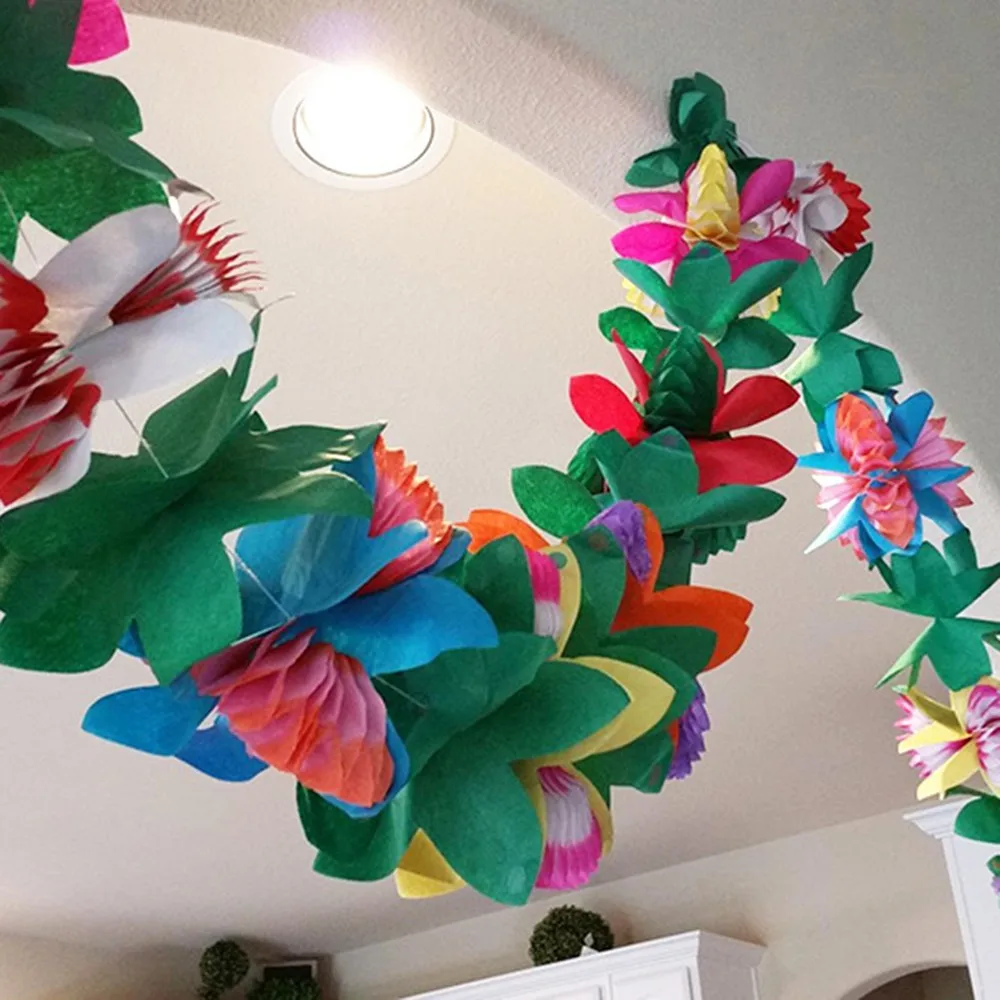 Длинные гирлянды из ткани 3 м для Гавайской вечеринки | Дом и сад