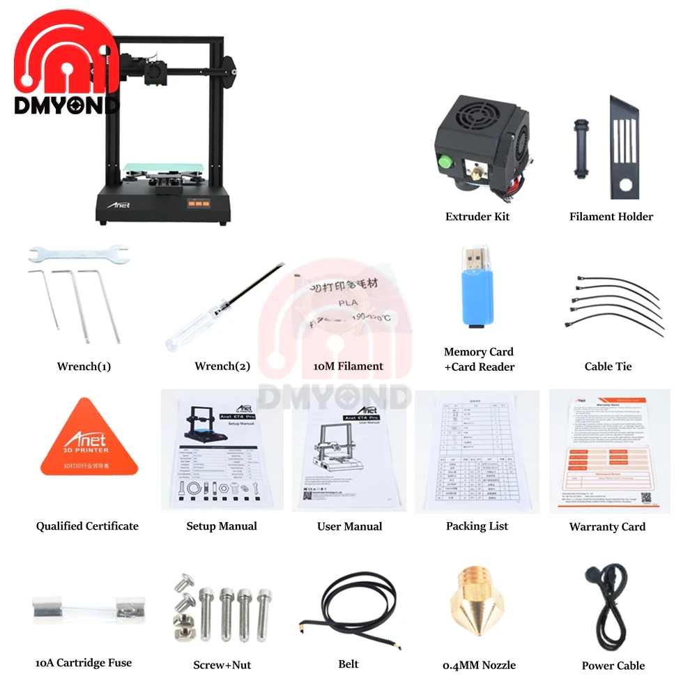 

Anet ET4 PRO High Precision 3D Printer DIY KITBlack 2.8 Inch LCD Display Slient Printing with TMC2208 Stepper Driver Mainboard