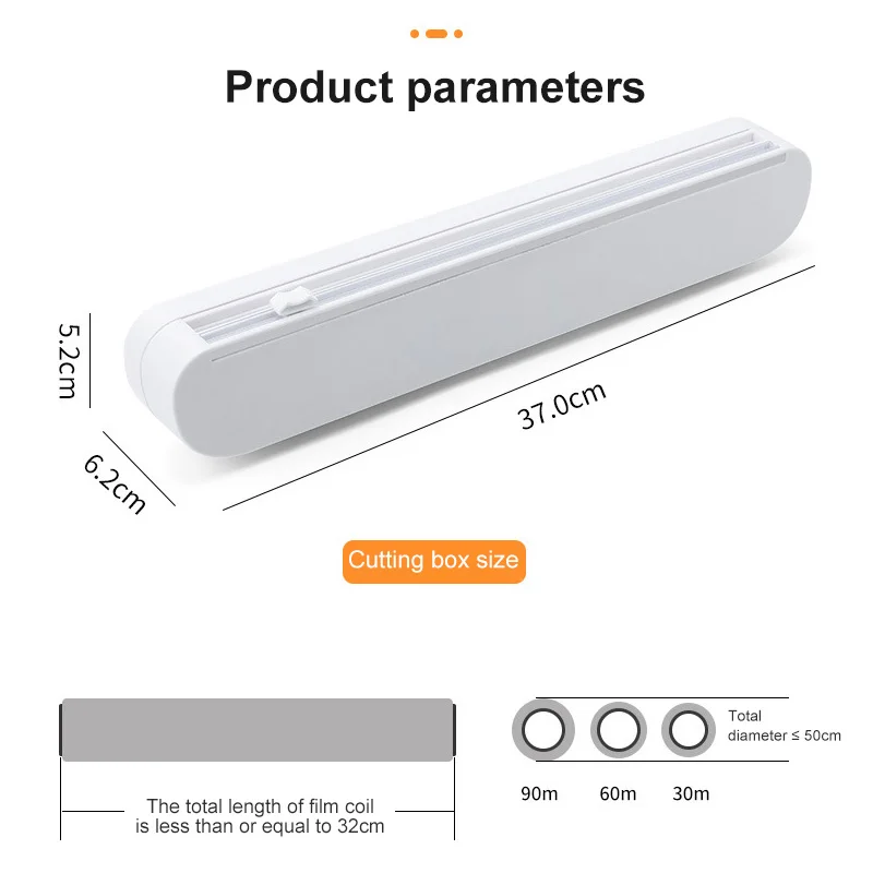 

Suction Cup Fixing Food Wrap Cutter Dispenser Plastic Cling Wrap Dispenser Cling Film Wrap Dispenser Box Cutter For Kitchen Film