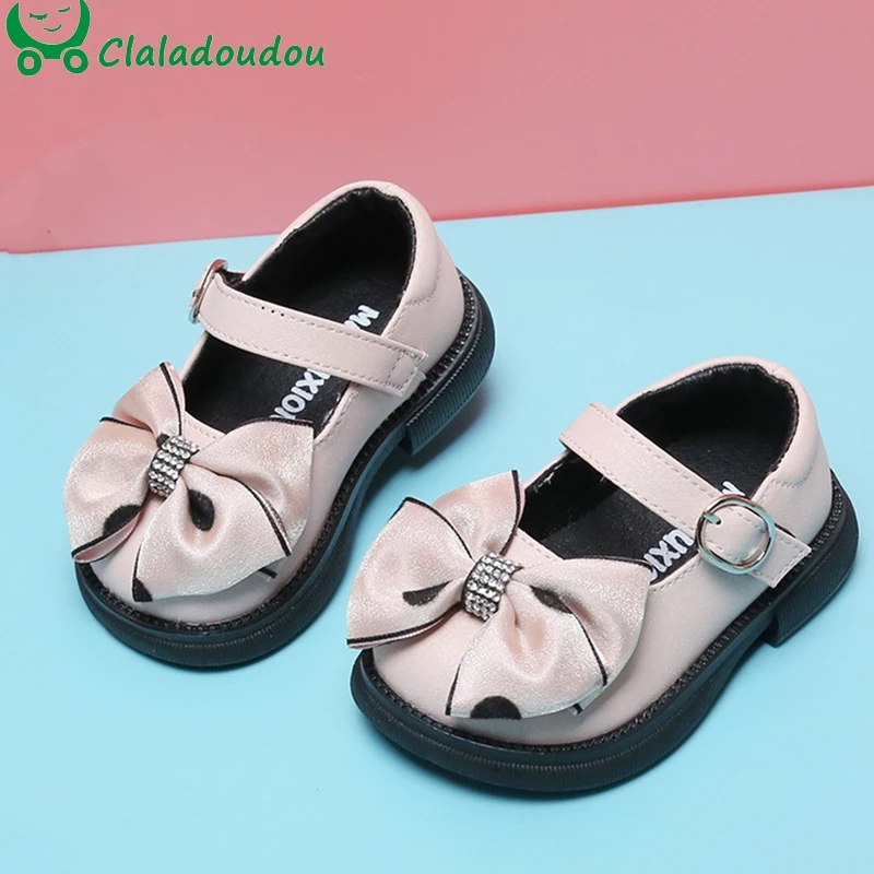 

11.5-15.5cm High Quality Baby Girls Spring Flats Shoes For Babies Cute Bowtie-knot Princess Dress Shoes For Newborn Baby Toddler