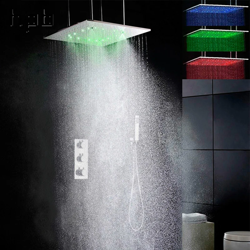 HPB роскошный Ванная комната Водостоки 3-Функция смеситель для душа с термостатом