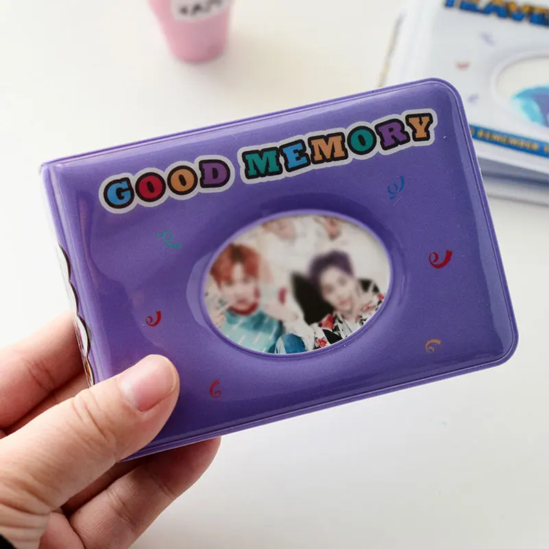 

3 inches Business Card Bag Photo Album Mini Holds 36 Photos Mini Photo Holder Card Bag Circular Cartoon Cute Card Holder
