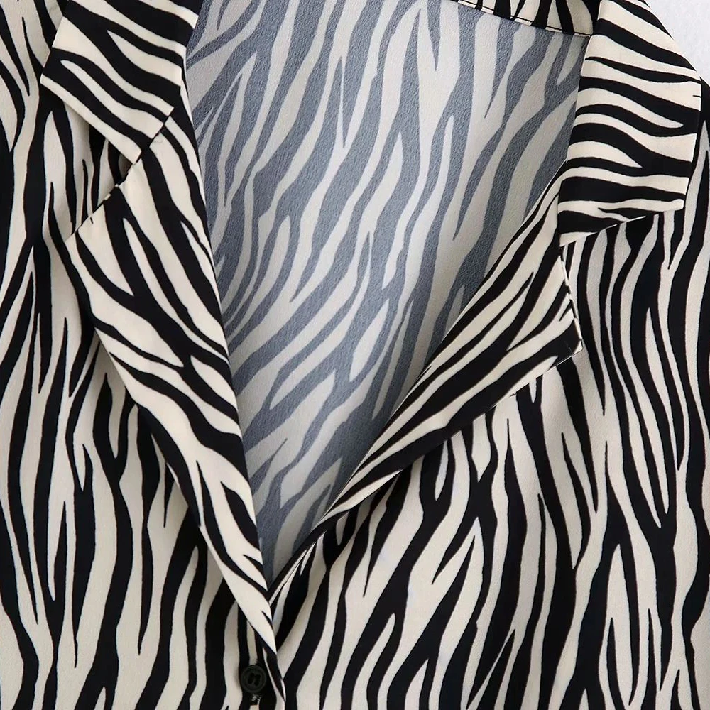 new summer suits women two piece set Zebra pattern short sleeves shirt blouse & trousers ensemble femme conjunto 2 piezas mujer | Женская