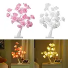 Настольная лампа, светильник в виде Розы, цветка, дерева, подарок для девочек и свадеб, украшение для стола для семьи, для гостиной вечерние, с питанием от USBаккумулятора