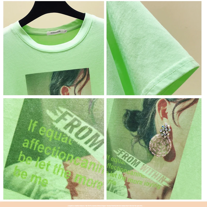 Милая летняя одежда для девочек с буквенным принтом футболки женщин коротким