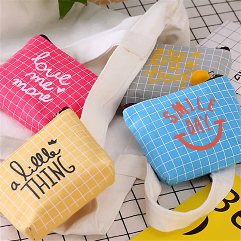 

Canvas Coin Purse Mini Wallet Small Money Purses Portable Change Pocket Kids Coin Bag Key Card Holder Earphone Organizer Bag