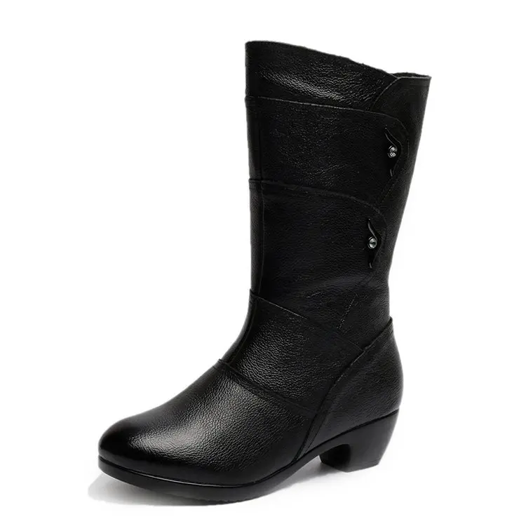 

Women's Boots Leather Short Boot 2019 Lady Winter High Heel Shoes Wedding Party Formal Dress Shoes England Style 68