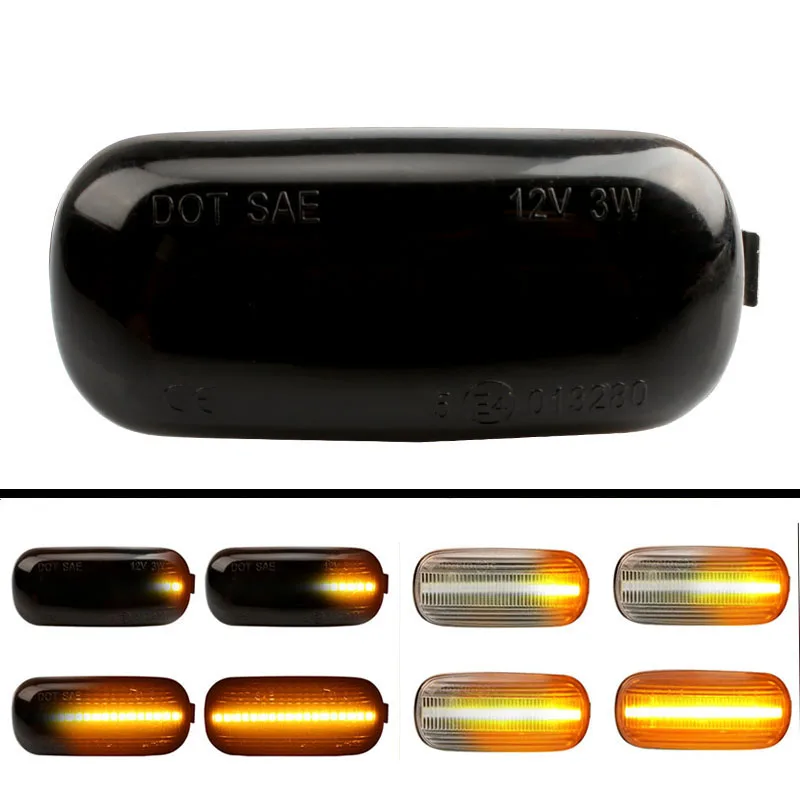 

Светодиодный динамический боковой габаритный светильник Тель поворота для Volkswagen VW Bora Golf 3 4 Passat 3BG Polo SB6 SEAT Ibiza Leon Skoda Ford, 1 пара