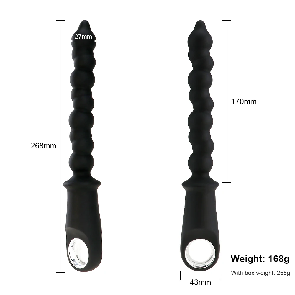 Вибрирующие анальные бусы Анальная пробка гибкий силикон 10 режимов вибрации