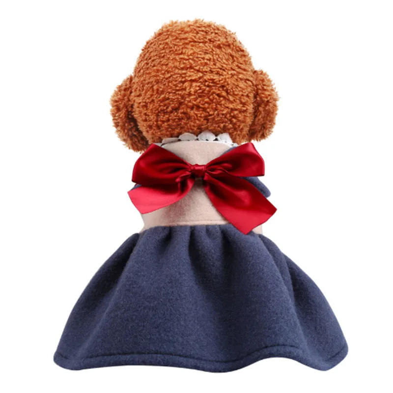 

Милая зимняя одежда для домашних животных, темно-синяя юбка-бабочка, костюм чихуахуа, йоркширская пачка, платья для маленьких собак и кошек