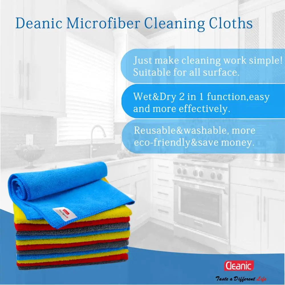 20 шт./компл. чистящие салфетки из микрофибры Кухня блюдо ткань впитывающий