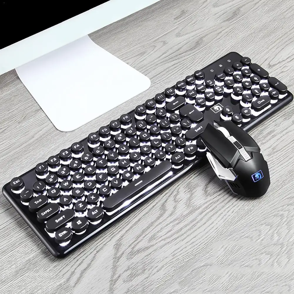 

Brand New Gaming Keyboard and Mouse Set Rainbow Backlight Usb Mechanical Ergonomic Chargable Keyboard Mouse Kit for PC Laptop