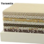 БЕСПЛАТНАЯ ДОСТАВКА 7 Шт.лот 50 см х 50 см Урожай коричневый Хлопок Ткань Жир Квартал Bundle Лоскутная Ткань Тильда Ткань стежка