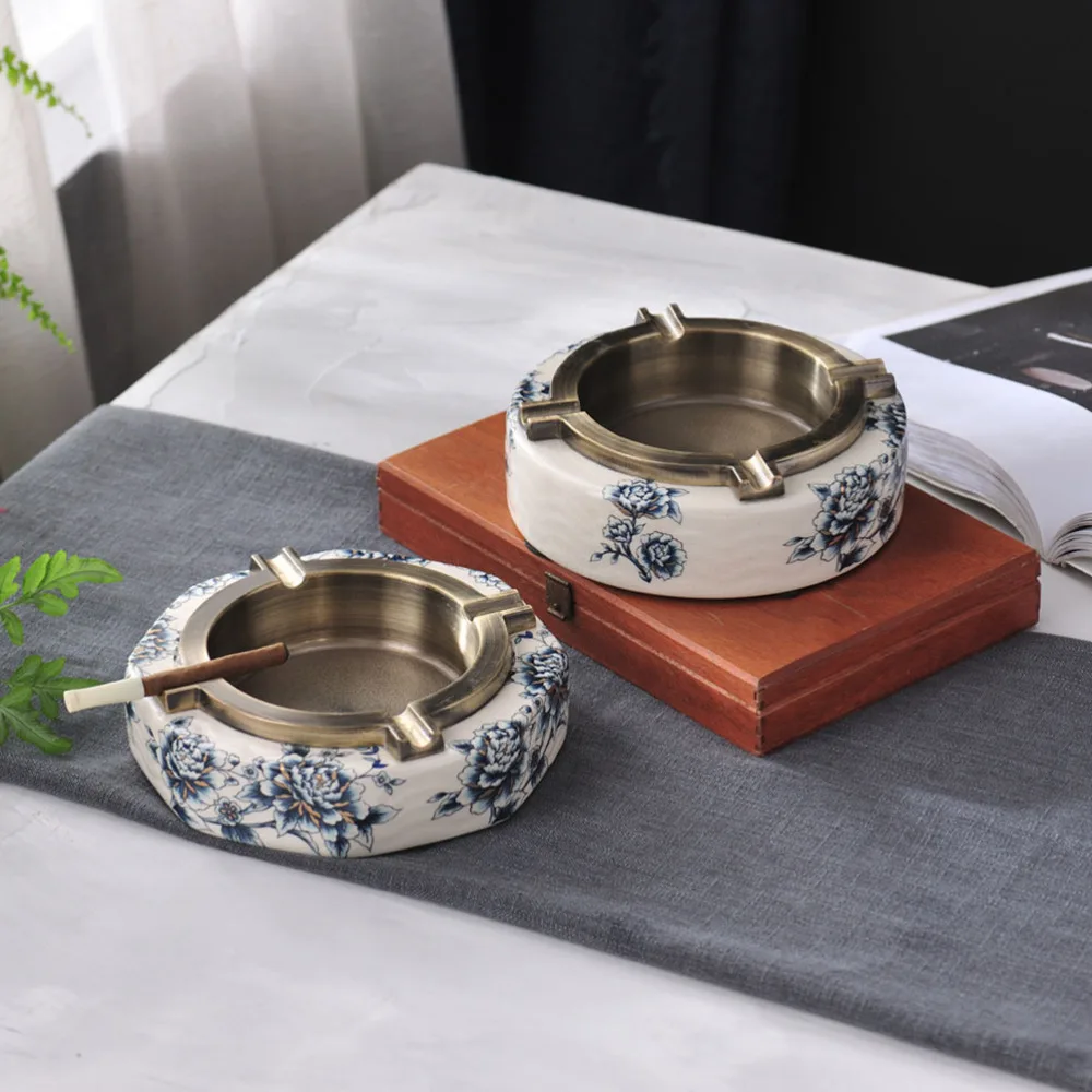 

1Pc Chinese Style Ashtray Thicken Polishing Ashtray Home Decorative Ashtray
