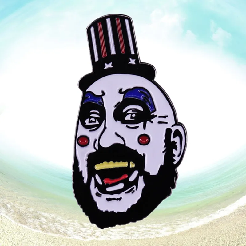 Клоун резак Робом Зомби СИД хайг 3 из Хелла фильм Ужасы шляпа эмаль брошь на