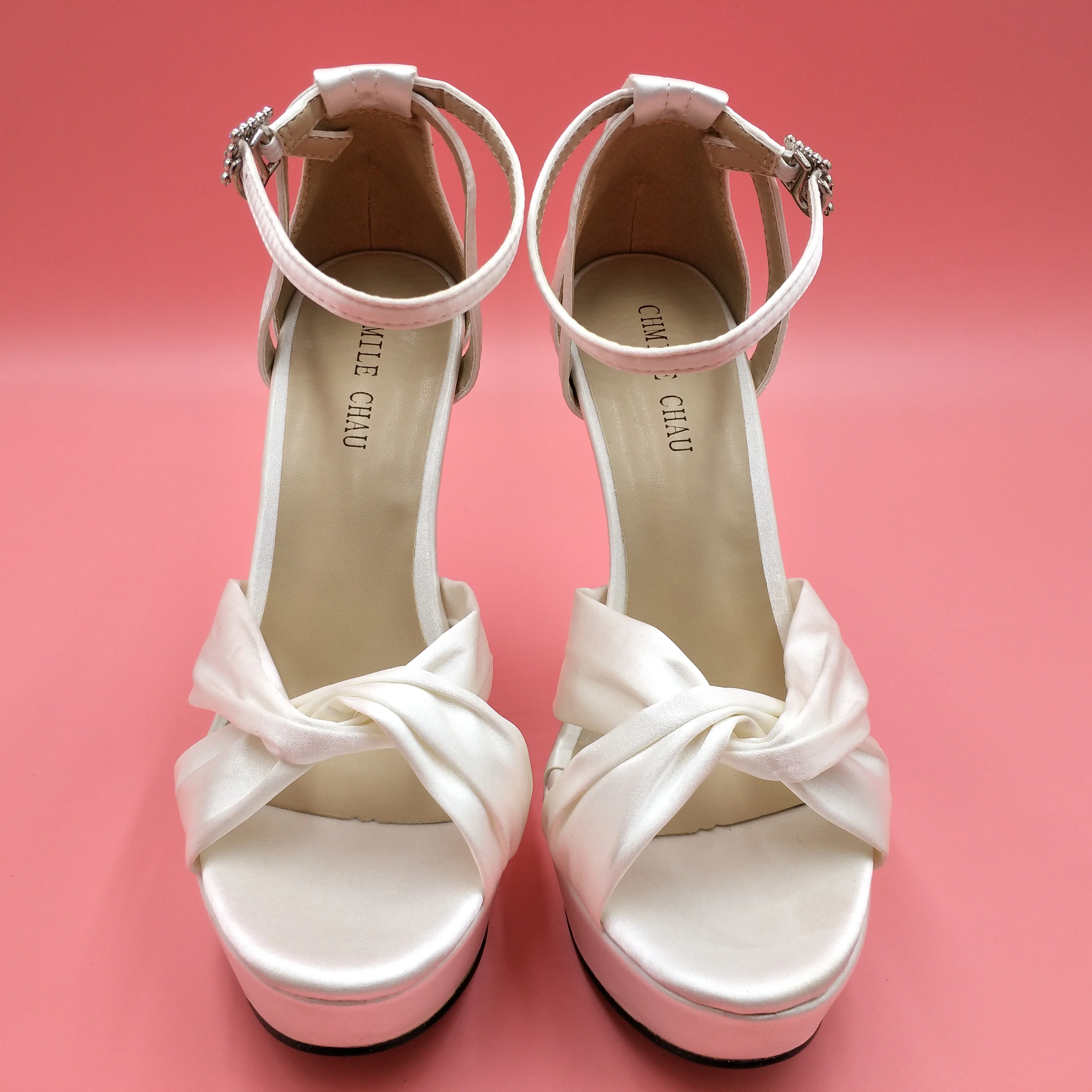 Босоножки женские атласные на высоком каблуке 14 см пикантные сандалии с открытым